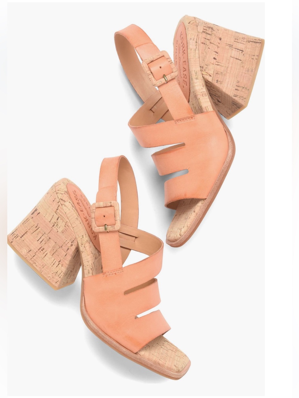 Kork-Ease® Cate Slingback Sandal orange leather size 8 NEW